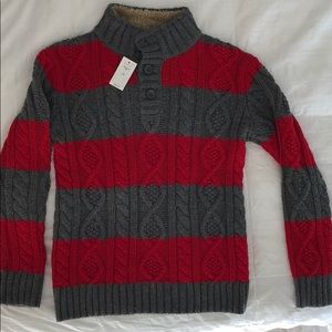 Boys cable-knit mock neck sweater.  Size 10